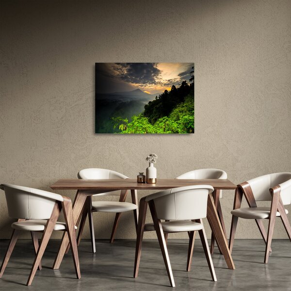 Skleněný obraz - zelená horská krajina (70x50 cm)