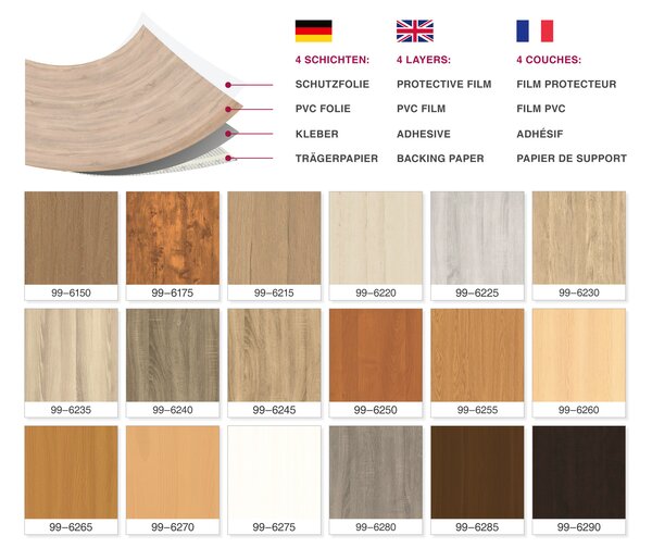 DIMEX | Samolepicí fólie na dveře 99-6250 | šíře 90 cm | TŘEŠEŇ PHOENIX