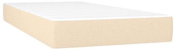 Box spring postel s matrací a LED krémová 200x200 cm textil 3133746