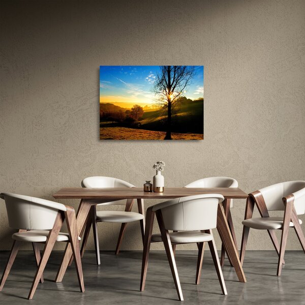Skleněný obraz východu slunce (70x50 cm)