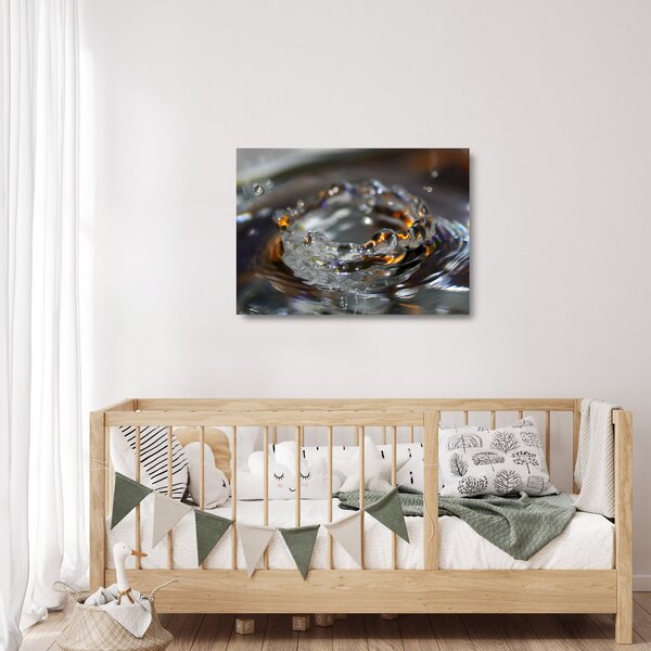 Skleněný obraz náramku z kapek vody (70x50 cm)