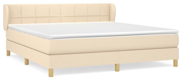 Box spring postel s matrací krémová 160x200 cm textil 3126818