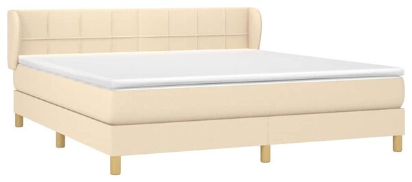 Box spring postel s matrací krémová 160x200 cm textil 3126818