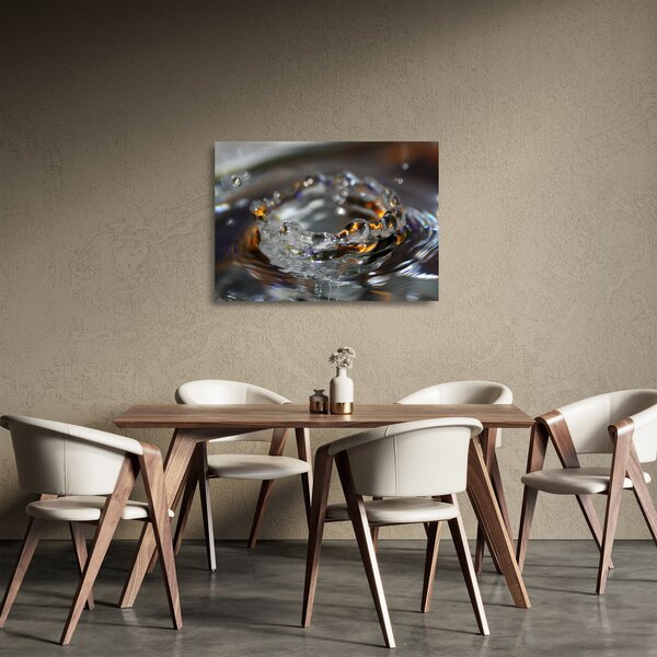 Skleněný obraz náramku z kapek vody (70x50 cm)