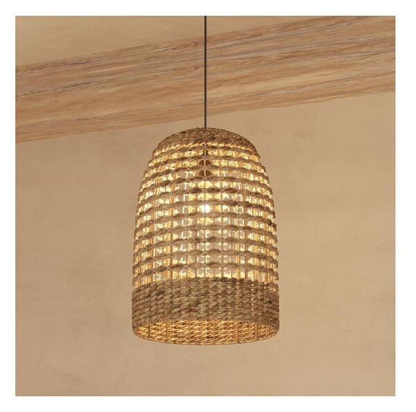 Atmosphera - Lustr na lanku SAND 1xE27/40W/230V ratan/vodní hyacint