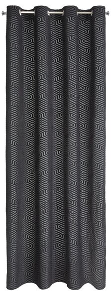 ZÁVĚS NA KROUŽCÍCH PIERRE CARDIN INGA 140X250 CM ČERNÁ