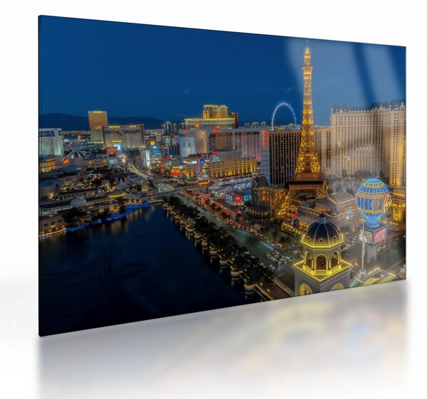 Skleněný obraz nočního Las Vegas (70x50 cm)