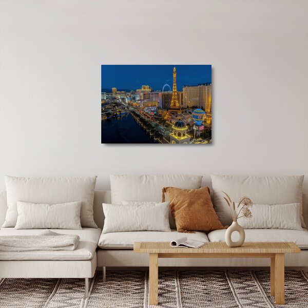 Skleněný obraz nočního Las Vegas (70x50 cm)