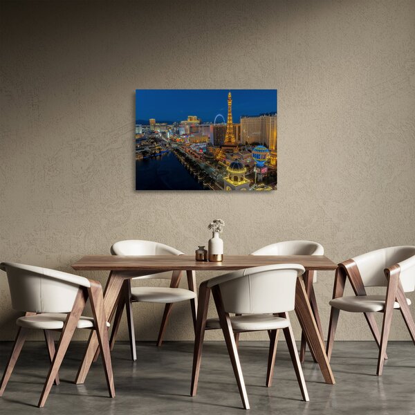 Skleněný obraz nočního Las Vegas (70x50 cm)