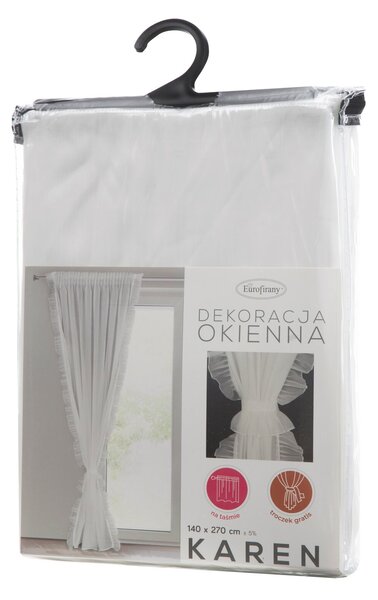 ZÁCLONA NA PÁSCE KAREN 140X270 CM BÍLÁ