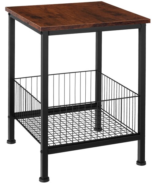 Tectake 404694 odkládací stolek grimsby 40x40x55,5cm - industriální dřevo tmavé, rustikální