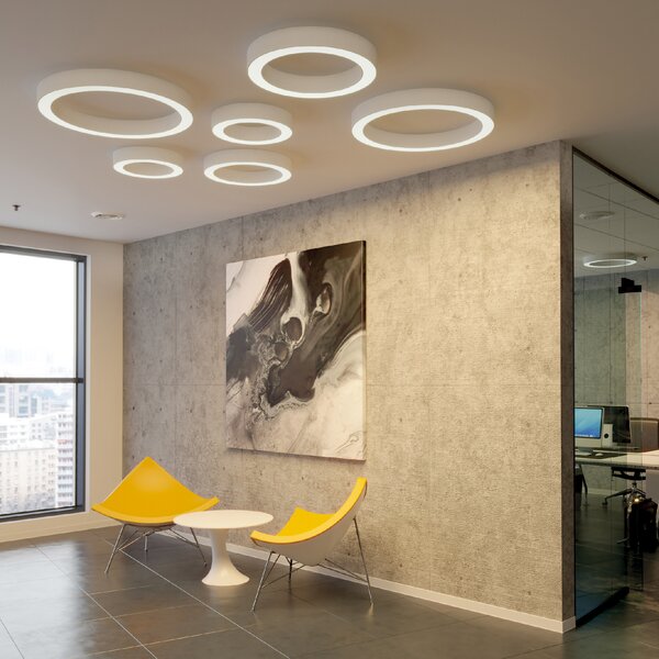 ACB Iluminacion Stropní LED svítidlo ALISO, ⌀ 80 cm, 75W, CRI90, CCT switch 2700-3000K Barva: Černá, Stmívání, řízení: ON/OFF (bez stmívání)