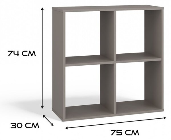 TP Living Regál Malax 2x2 šedý