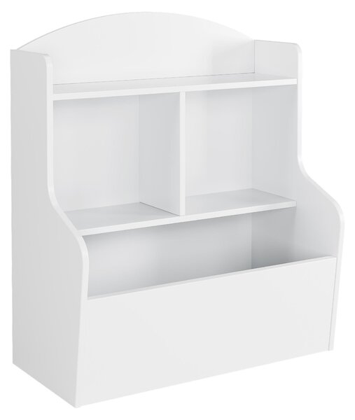 Dětský organizér na hračky, 3 úrovně, úložné boxy na knihy, bílá barva