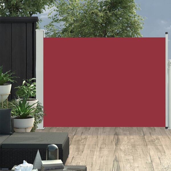 Zatahovací boční markýza/zástěna na terasu 120 x 500 cm červená