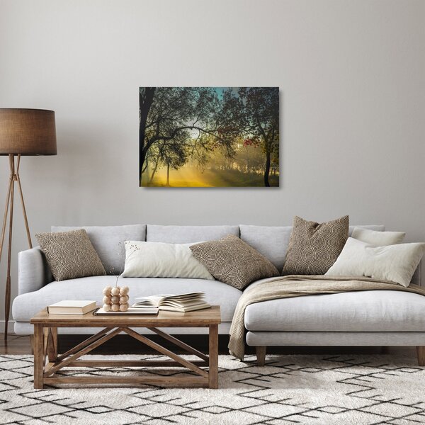 Skleněný obraz východu slunce (70x50 cm)