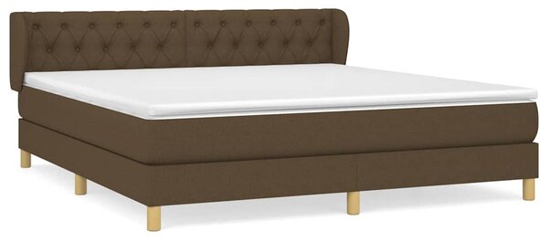 Box spring postel s matrací tmavě hnědá 160x200 cm textil 3127056