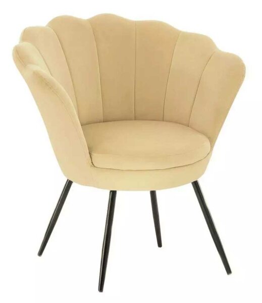 LuxuryForm DESIGN Křeslo FREY VELUR s černými nohami - medové