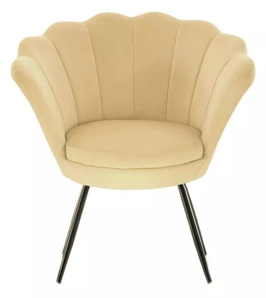 LuxuryForm DESIGN Křeslo FREY VELUR s černými nohami - medové