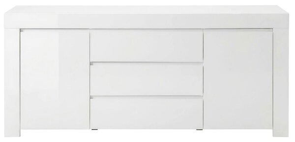 ŠIROKÁ KOMODA, vysoce lesklá bílá, 190/84/50 cm MID.YOU - Online Only komody, Online Only