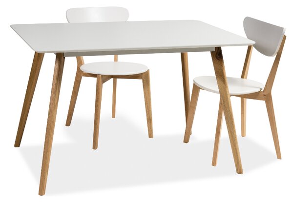 Bílý jídelní stůl MILAN 120x80