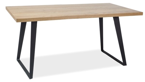 Černý jídelní stůl s deskou v dekoru dub FALCON 150x90