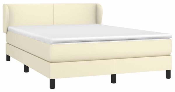 Box spring postel s matrací krémová 140x190 cm umělá kůže 3127189