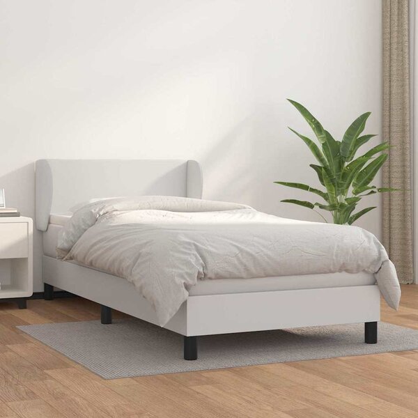 Box spring postel s matrací bílá 80 x 200 cm umělá kůže 3127158