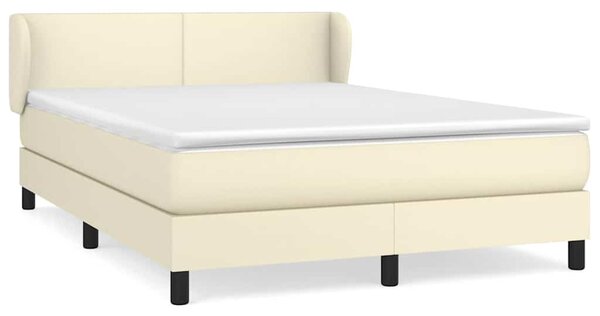 Box spring postel s matrací krémová 140x190 cm umělá kůže 3127189
