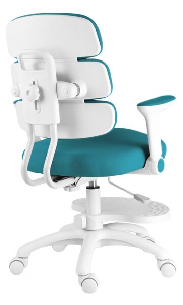 Dětská rostoucí židle Neoseat KIDDY THREE — látka, pratelný potah, tyrkysová