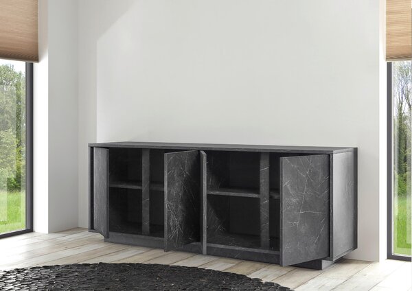 ŠIROKÁ KOMODA, antracitová, 180/79/43 cm MID.YOU - Online Only komody, Online Only