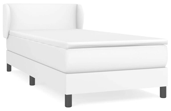 Box spring postel s matrací bílá 80 x 200 cm umělá kůže 3127158