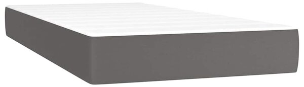 Box spring postel s matrací šedá 90x190 cm umělá kůže 3129007