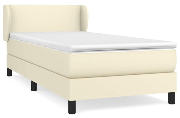 Box spring postel s matrací krémová 100x200 cm umělá kůže 3127177