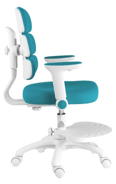 Dětská rostoucí židle Neoseat KIDDY THREE — látka, pratelný potah, tyrkysová