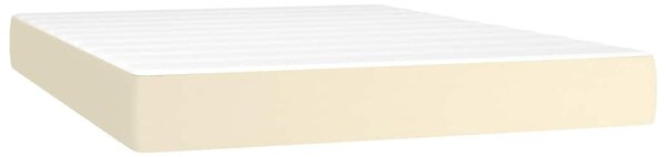 Box spring postel s matrací krémová 140x190 cm umělá kůže 3129029