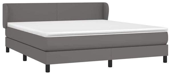 Box spring postel s matrací šedá 160x200 cm umělá kůže 3127203