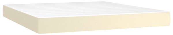 Box spring postel s matrací krémová 160x200 cm umělá kůže 3129041
