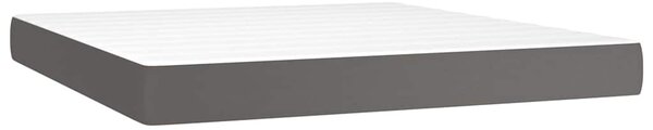 Box spring postel s matrací šedá 160x200 cm umělá kůže 3127203