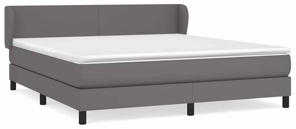Box spring postel s matrací šedá 160x200 cm umělá kůže 3127203