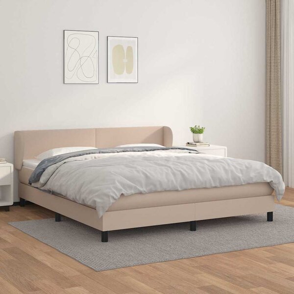 Box spring postel s matrací cappuccino 180 x 200 cm umělá kůže 3127210