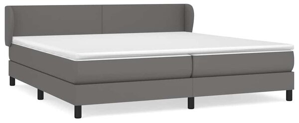 Box spring postel s matrací šedá 200x200 cm umělá kůže 3127215