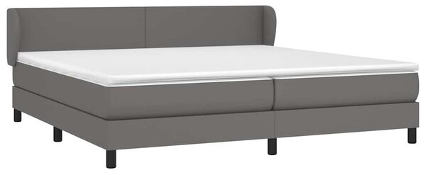 Box spring postel s matrací šedá 200x200 cm umělá kůže 3127215