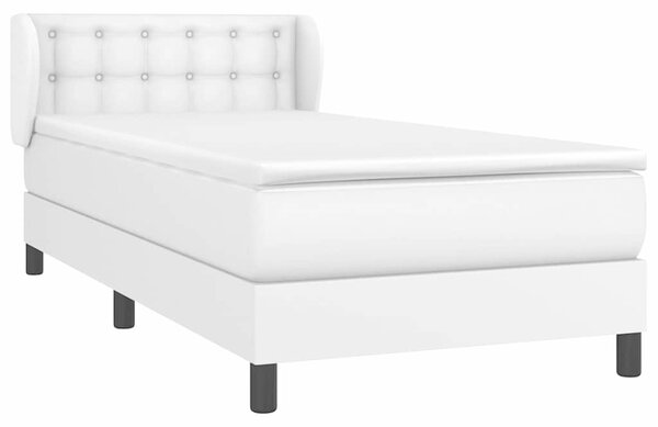 Box spring postel s matrací bílá 80 x 200 cm umělá kůže 3127278