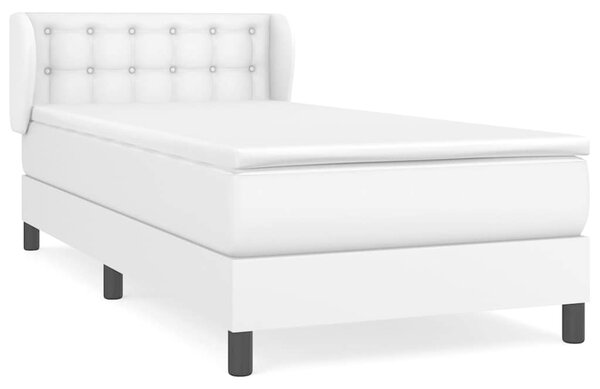 Box spring postel s matrací bílá 80 x 200 cm umělá kůže 3127278