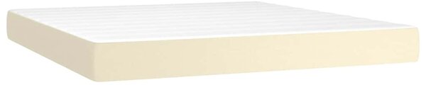 Box spring postel s matrací krémová 160x200 cm umělá kůže 3127321
