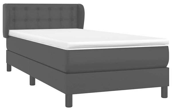 Box spring postel s matrací černá 90x190 cm umělá kůže 3127283