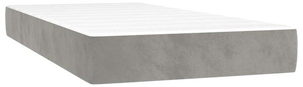 Box spring postel s matrací světle šedá 80 x 200 cm samet 3130805