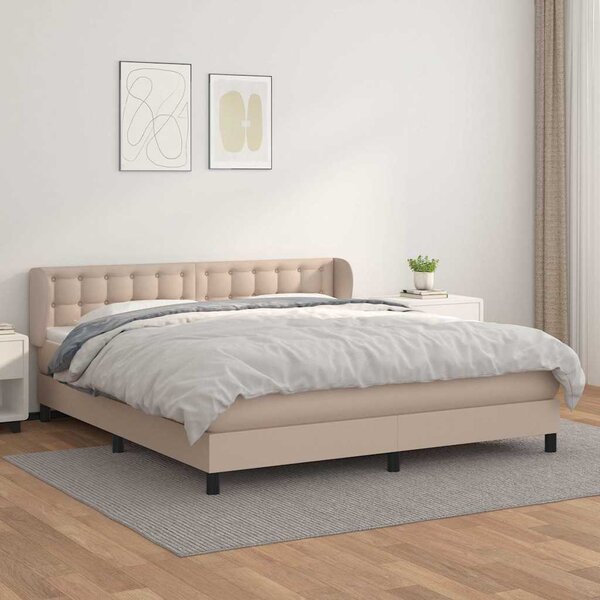 Box spring postel s matrací cappuccino 160x200 cm umělá kůže 3127324