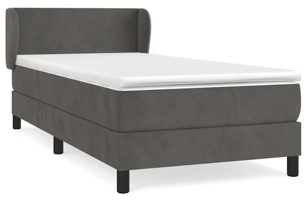 Box spring postel s matrací tmavě šedá 80 x 200 cm samet 3127338